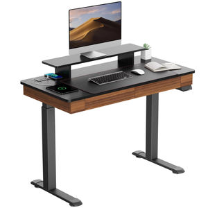 人間工学に基づいた引き出し付き電動スタンディングデスク47インチデュアルモーター高さ調整可能ホームオフィスゲームデスクモニタースタンド付き - Product Image 1