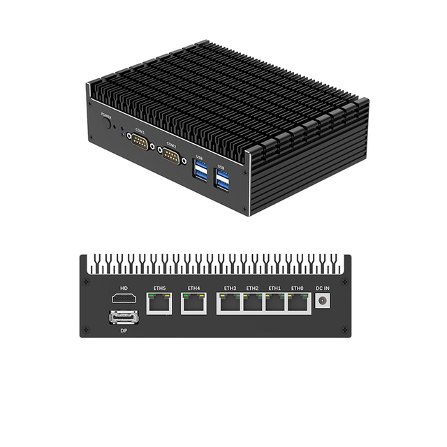 Mini PC 6 ports 2.5G LAN I226-V Intel Celeron 5205U Soft Router Firewall Support PfSense OPNsense VPN Gateway Network Appliance