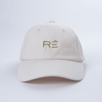 Venta al por mayor 100% tela de algodón suave color blanco crema gorras planas 3D bordado Logo papá gorra 6 paneles gorra de béisbol sin estructura