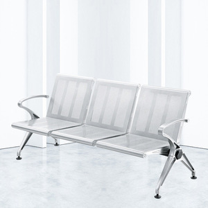 Sillas de espera Bao Xian, fila de 3 asientos, de acero inoxidable con pasamanos para uso público en hospitales y aeropuertos - Product Image 2