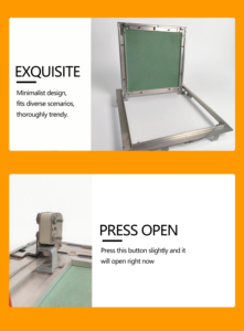 Plaque d'accès dissimulée moderne pour extérieur, à cadre en aluminium, pour maintenance CVC, accès rapide et inspection simplifiée - Product Image 6