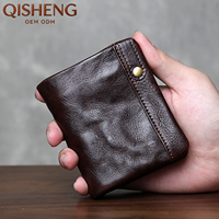 Dompet Kulit Asli Pria Grosir Terbaru, Dapat Dikustomisasi, dari Kulit Sapi Lapis Atas yang Diolah Alami dengan Gaya Mewah.
