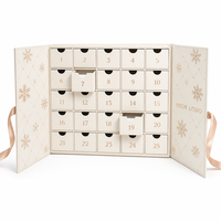 Boîte de calendrier de l'avent en carton durable, impression personnalisée, calendrier de compte à rebours, emballage cadeau festif, vente en gros, fourniture d'usine