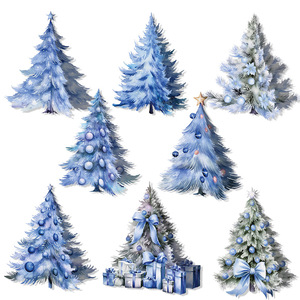 Decoración Navideña DAMAI, Figura de Árbol de Navidad 3D en Rosa, Azul y Verde, Artículos para Fiestas Navideñas, Decoración de Mesa - Product Image 6