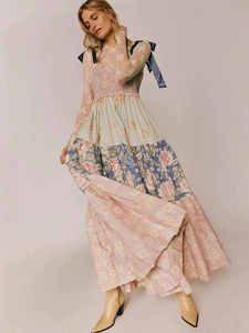 Robe Femme Nouveau Design Elégant Bohemian <span class=keywords><strong>Rhapsody</strong></span>: Robe Sundress à plusieurs niveaux Look élégant Taille Robes Sexy - Product Image 2