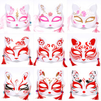 Haute Qualité 3D Demi Visage Animal PVC Enfants Adulte Mascarade Cosplay Décorations De Fête Halloween Renard Masque avec Deux Cloches