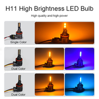 Nouvelle ampoule LED H11-Y03 36W haute luminosité WTTG, indicateur H11, DC12V-24V, double couleur, remplacement de feux de position latéraux pour voiture et camion, garantie 1 an