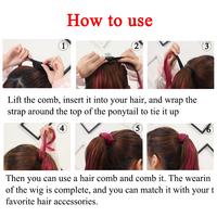 Extensions de cheveux synthétiques lisses et bouclés de 22 pouces, queue de cheval enveloppante avec Clip, postiches queue de cheval pour un usage quotidien