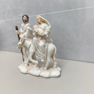 Statua in Resina della Sacra Famiglia in Volo verso l'Egitto, <span class=keywords><strong>Maria</strong></span>, Giuseppe e <span class=keywords><strong>Gesù</strong></span> su Asino, Figurina Cattolica <span class=keywords><strong>per</strong></span> Decorazione Casa e Tavolo, Regalo di Natale - Product Image 2