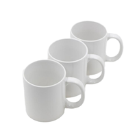 Vente en gros de tasses à sublimation avec poignée en C de 350 ml (11 oz), tasses à café en céramique blanches pour la promotion de la marque d'entreprise, cadeaux promotionnels, presse à chaud