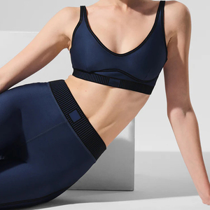 Ensemble <span class=keywords><strong>2</strong></span> pièces soutien-gorge de yoga en nylon respirant, confortable et réversible, couleur unie, coupe ajustée pour femme, idéal pour la gym, l'entraînement et le Pilates - Product Image 3