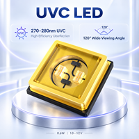 LED UV fiable 270-280 nm 600 mW 3535 en céramique AlN à double puce pour la purification de l'eau et de l'air, LED UVC à haut rendement