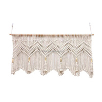 Rideaux de porte courts en macramé, rideaux de fenêtre bohèmes, rideaux modernes, rideaux en corde tricotée bohème, faits à la main, personnalisés, vintage, coton naturel