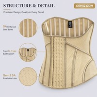 Corset amincissant à haute compression pour femme, avec armatures en acier, en latex, pour le remodelage du ventre, respirant, effet sculptant