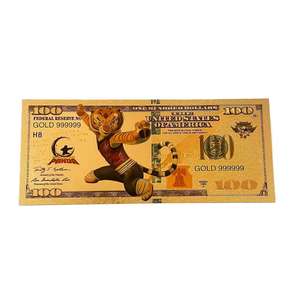 Nouvelle Banque de billets commémorative plaquée or 24 carats, motif Animaux de l'Association d'Anime Japonaise <span class=keywords><strong>Kung</strong></span> <span class=keywords><strong>Fu</strong></span> <span class=keywords><strong>Panda</strong></span>, objet de collection et cadeau - Product Image 6