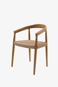 Silla de Comedor con Brazos de Madera de Teca y Asiento de Cuerda Color Marrón Leche - Muebles de Teca Hechos en Java, Indonesia - Product Image 6