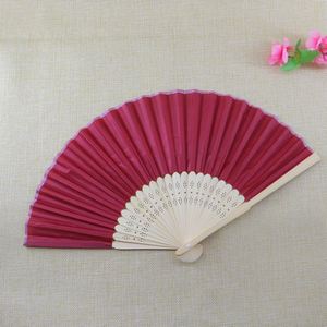 Wholesale Custom Personalized Large Wedding Nylon Folding Hand Fan Painted Flower Style for Promotional Use - Product Image 3