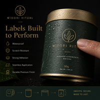Étiquettes personnalisées pour boîtes de thé matcha, papier texturé gaufré à l'or, autocollants en rouleau imperméables pour emballage alimentaire, étiquettes de logo