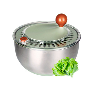 2025 mới bằng thép không gỉ Salad Spinner Hướng dẫn sử dụng quay thoát giỏ trái cây và rau quả gia đình Spinner - Product Image 1