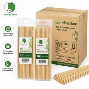 Palitos de Bambú Resistentes para Asar, 4.0mm con Punta Afilada de Precisión para Chuletas de Cordero, Asador, Venta al por Mayor - Product Image 4