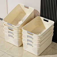 Panier de rangement rectangulaire moderne en plastique - Écologique, durable, imperméable, pour la décoration de la maison, rangement multi-usages