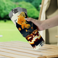 Gobelet isotherme en acier inoxydable 30oz avec paille, motif Chat d'Halloween, pour dropshipping depuis entrepôt USA, articles promotionnels