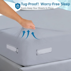 Fixations de draps robustes pour coins, installation facile sur tous les formats de <span class=keywords><strong>matelas</strong></span>, pour salon, fini les draps qui tombent. - Product Image 5