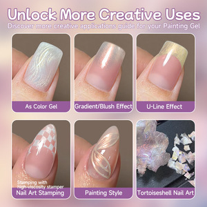 Gel de peinture pour ongles nacré à 16 compartiments, effet soie dégradé, gel de nail art scintillant, vernis à ongles miroir rêveur pour salon et maison - Product Image 5
