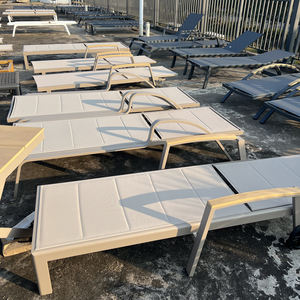 سرير صالة فاخر حديث بسيط بإطار من الألومنيوم ، سرير صغير في الهواء الطلق لحديقة حمام سباحة للاسترخاء في الشمس للفنادق - Product Image 5