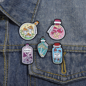 Cartoon Schattige Magic Potion Drift Fles Paddestoel Dier Metaal Zacht Email Broche Mode Beste Vriend Cadeau Pin Sieraden Accessoires - Product Image 5