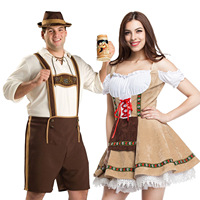 Ensemble de Costumes Oktoberfest pour hommes, Festival allemand, bière, Cosplay, adulte, grande taille, Halloween, chapeau, Top, short