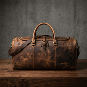 Unisex Vintage Custom Quality Genuine Leather Animal Prints Zipper Closure Foldable Lightweight Durable High Travel Portable - Product Image 1