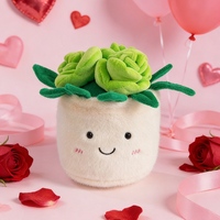 Plante en peluche rembourrée en coton PP de 20 cm, fleurs douces en rose rouge, rose, jaune, bleu, vert, orange, plante en pot
