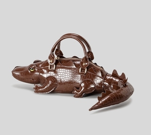 Nuova Borsa da Donna in PU con Design Unico a <span class=keywords><strong>Coccodrillo</strong></span> 2025, Stile Americano, Tracolla con Chiusura a Cerniera, Stile Creativo e Originale - Product Image 2