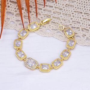 Pulsera de tenis Jxx Fashion de latón chapado en oro de 14K, ajustable, con circonita cúbica, elegante y moderna, para mujer - Product Image 5