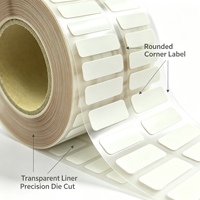 Rouleau d'étiquettes adhésives personnalisées à coins arrondis, double couche, en papier auto-adhésif pour le marquage des stocks
