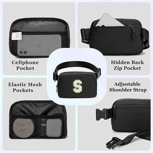 Bolso de Pecho Impermeable para Mujer, Riñonera Deportiva con Letras Bordadas, para Correr, con Espacio para Teléfono - Product Image 4