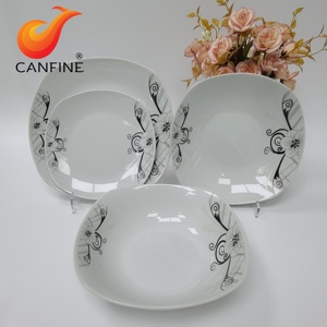 19 Cái Hình Vuông Tùy Chỉnh Nhà Hàng Khách Sạn Châu Âu Fine Trắng Trung Quốc Gốm Sứ Đồ Sứ Bộ Đồ Ăn Bộ Đồ Ăn - Product Image 1