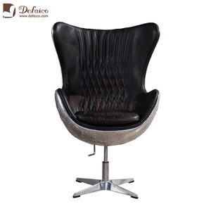 วินเทจ Spitfire สีดำการบินหนังแท้เก้าอี้สำนักงาน - Product Image 4