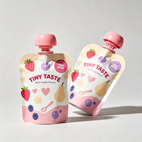 Sachets Doypack personnalisables en gros de 150 ml, 200 ml, 300 ml, de qualité alimentaire, pour jus, sachets à bec verseur pour aliments pour bébés, sachets souples pour purée