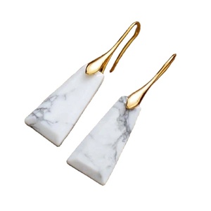 Women's New Natural Crystal Stone Geometric Figure Drop Earrings <strong>Stainless</strong> <strong>Steel</strong> <strong>Jewelry</strong> - Product Image 1