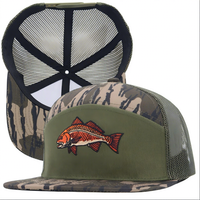 Gorras Trucker Richardson 168 de 7 Paneles con Camuflaje al por Mayor, Gorras Snapback Richardson 112 con Logotipo Bordado en 3D de Cuero Personalizado