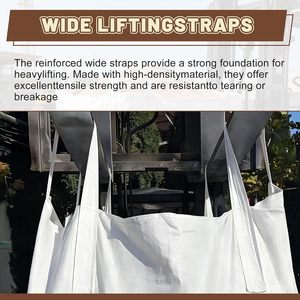 Huamaohengchun 39"x39"x48", Extra Grande, Capacidad de Carga de 2860 lb, Bolsa Reutilizable de Alta Resistencia para Contratistas, para Residuos de Jardín, Arena, Grava - Product Image 5