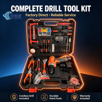 Ensemble d'outils professionnels de 90 pièces pour perceuse électrique en acier au carbone, avec batterie au lithium et mallette de transport, tournevis inclus pour la réparation domestique et le bricolage