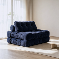 Canapé-lit pliant multifonctionnel moderne Tenghang en velours avec rembourrage en coton, convertible, inclinable, avec support dorsal, une place, pour petit salon