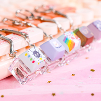Custom Acrylic Keyboard Switch Keychain DIY Logo Design Keycap UV Printing Cartoon Style Alloy Keychain for Key Relieve Key