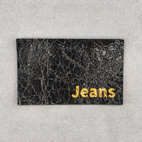 Étiquettes personnalisées rectangulaires en cuir véritable avec estampage doré, écologiques, pour jeans, accessoires de vêtements à coudre, vente en gros OEM