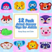 Zintuiglijke zitkussens, 12-pack, fruitthema, schattige designs, voor peuters, autismeondersteuning, unisex, leeftijd 0-24 maanden, leerzame en angstreducerende hulp