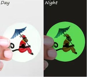 Adson giấy xăm tạm thời phát sáng trong bóng tối màu xanh lá cây ánh sáng màu xanh ánh sáng chuyển nước Tattoo giấy A5 Kích thước - Product Image 2