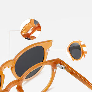 Lunettes <span class=keywords><strong>de</strong></span> soleil et lunettes <span class=keywords><strong>de</strong></span> vue 2-en-1 TR90 à clipser pour unisexe, protection UV <span class=keywords><strong>avec</strong></span> montures rondes élégantes, branches CP, style rétro tendance - Product Image 3